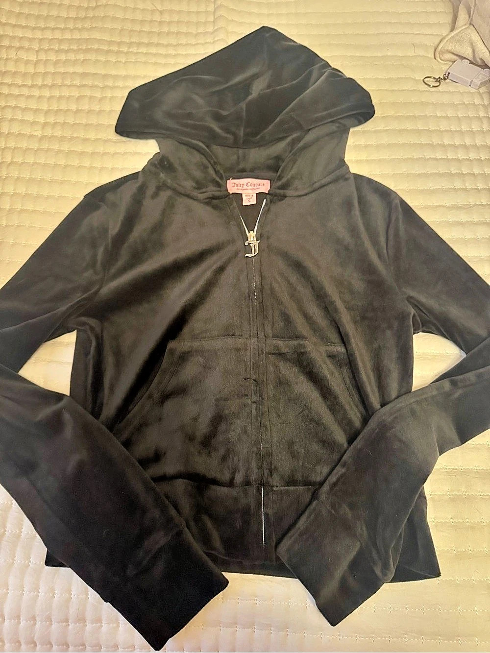 Juicy CoutureSize Small Bling Velour Hoodie Black Small